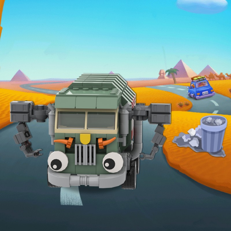 GOBRICKS MOC A1637 Trash Truck - YWOBB