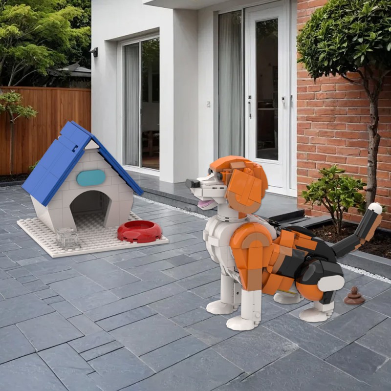 GOBRICKS MOC A1636 Dog pooping - YWOBB