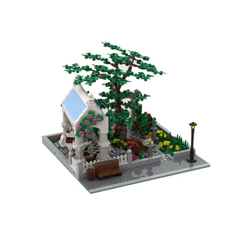 GOBRICKS MOC 187755 Modular Garden with Coffee Shop - YWOBB