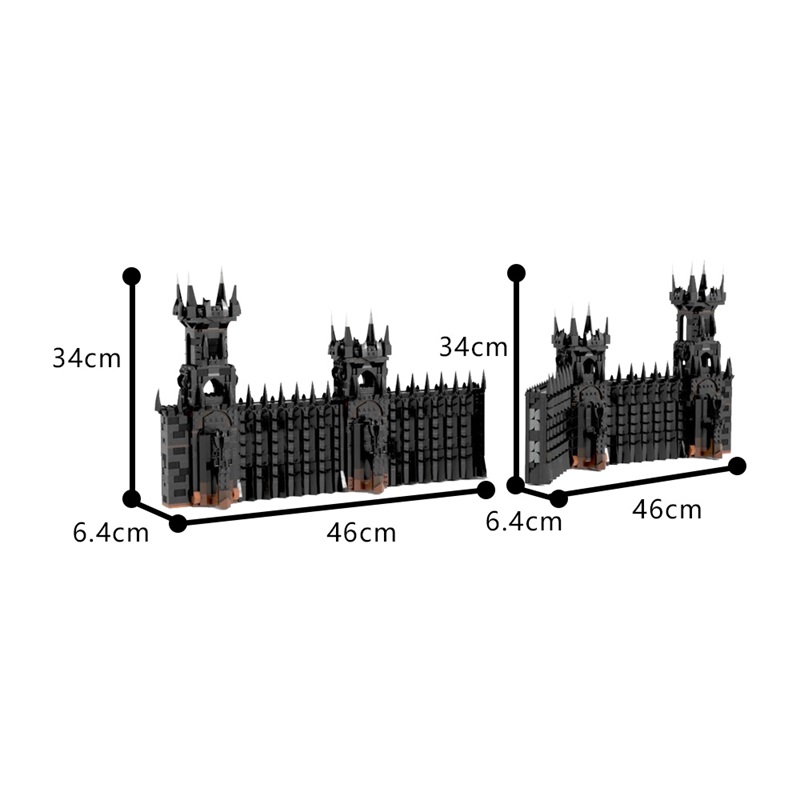 GOBRICKS MOC 189194 LOTR Black Gate - YWOBB