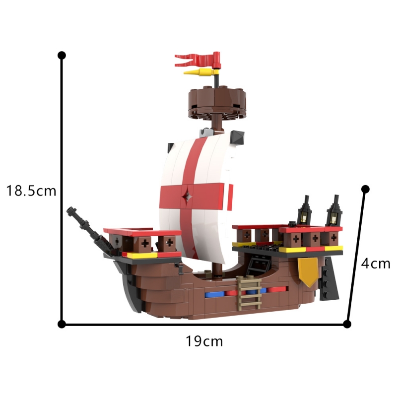 GOBRICKS MOC 185431 Medieval Ship - YWOBB