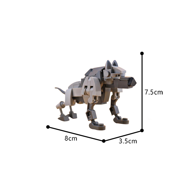 GOBRICKS MOC 169319 Gray Wolf - Warg - YWOBB