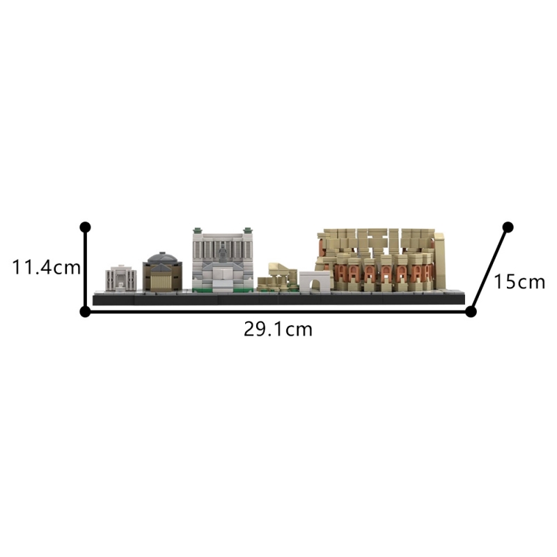 GOBRICKS MOC 194032 Rome Skyline - YWOBB