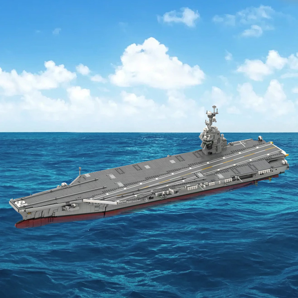 GOBRICKS MOC 192566 CVN-78 Gerald R. Ford  Aircraft Carrier - 1:300 Scale - YWOBB