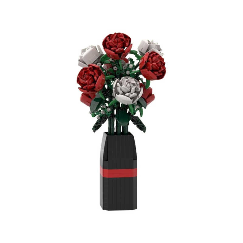 GOBRICKS MOC 107699 Red & White Roses - YWOBB