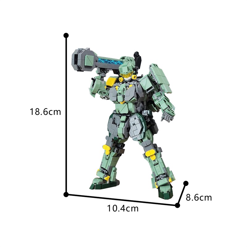 GOBRICKS MOC 186351 mech version green type 2 - YWOBB