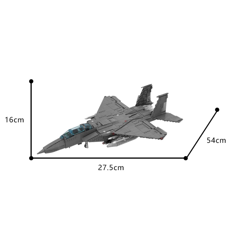 GOBRICKS MOC 184160 F-15 E STRIKE EAGLE - 1:34 Scale (v2) - YWOBB