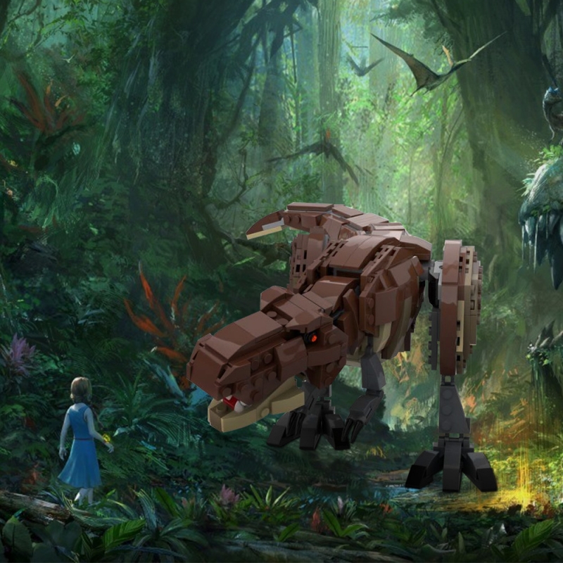 GOBRICKS MOC 102545 Tyrannosaurus Rex Minifigure Scale - YWOBB