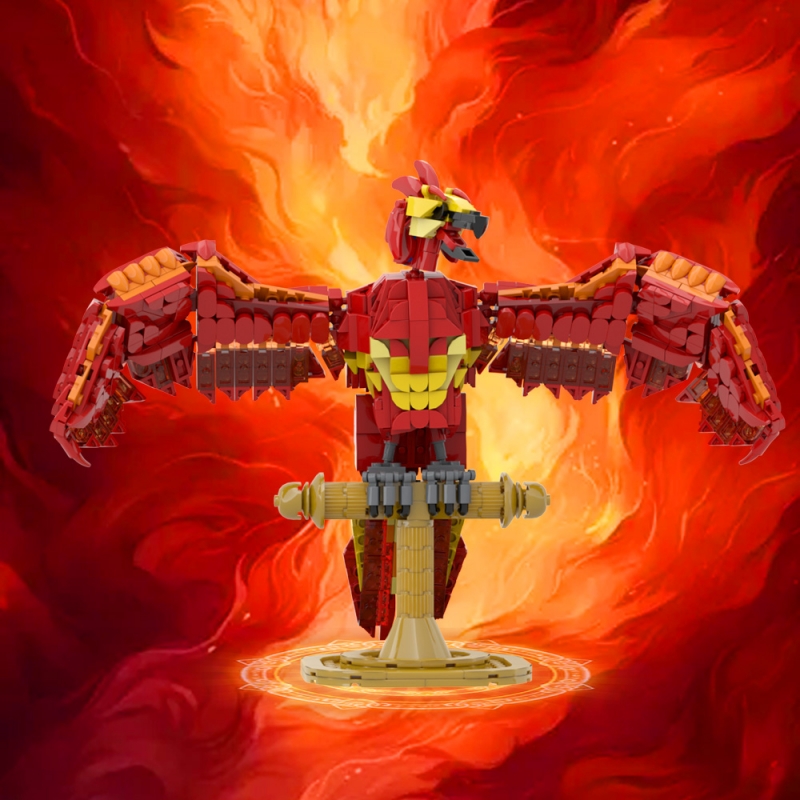 GOBRICKS MOC A1586 Harry Potter Fawkes - YWOBB