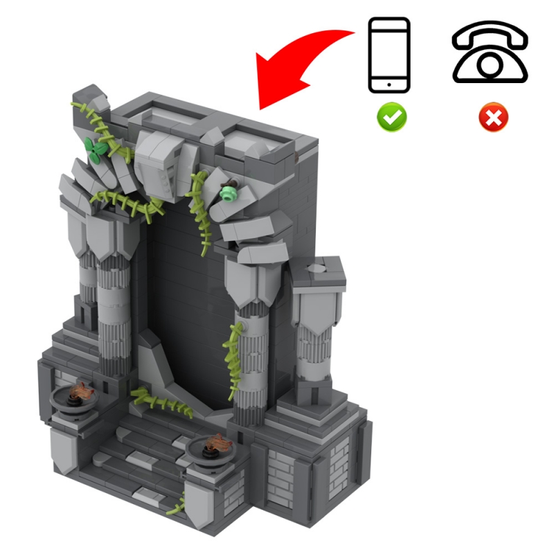 GOBRICKS MOC 192755 Forgotten Portal - A phone animated terrain piece for your fantasy setting - YWOBB