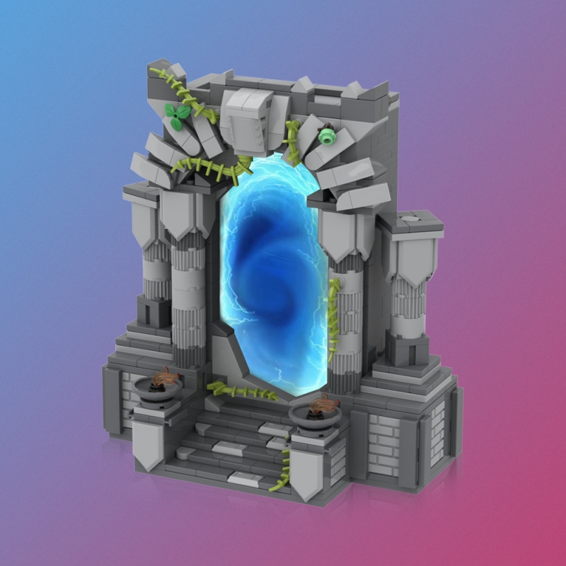 GOBRICKS MOC 192755 Forgotten Portal - A phone animated terrain piece for your fantasy setting - YWOBB