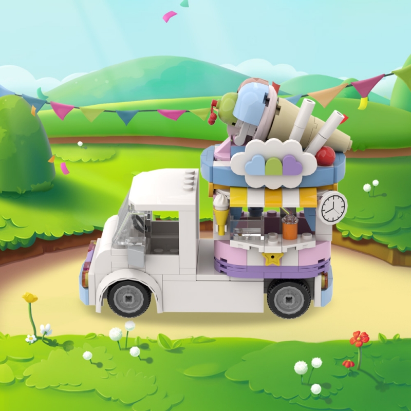 GOBRICKS MOC A1585 French Fries Truck - YWOBB