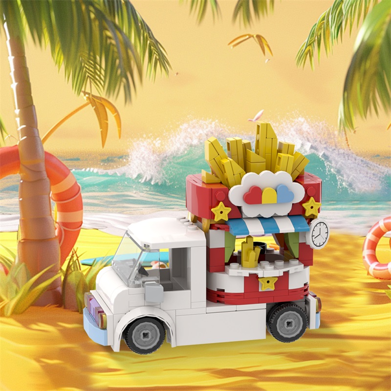 GOBRICKS MOC A1585 French Fries Truck - YWOBB