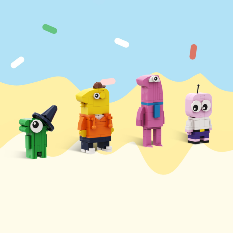 GOBRICKS MOC A1570 Smiling Friends - YWOBB