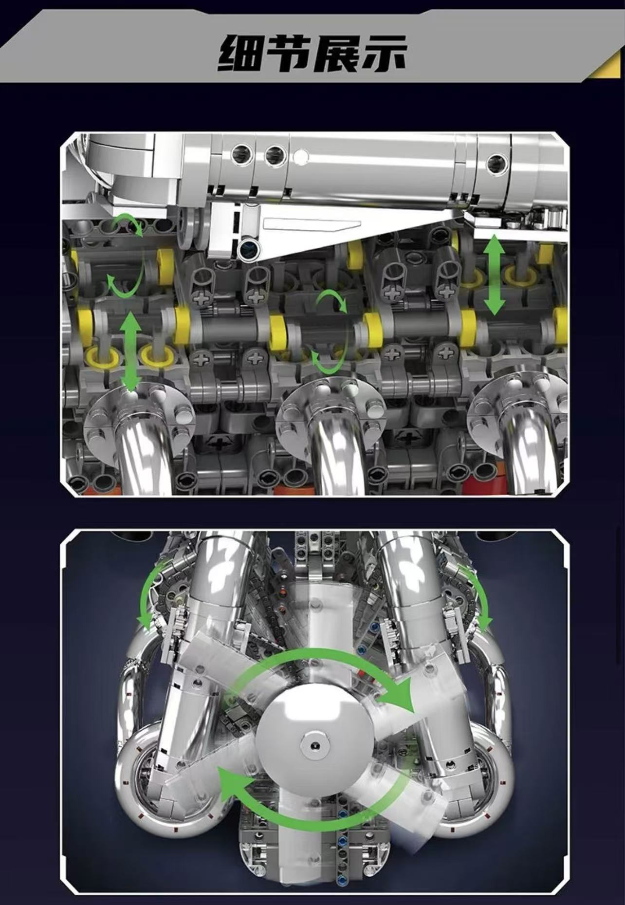Mould King 10168 V8 TMIN-TURBO ENGINE - YWOBB