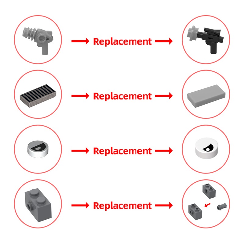 GOBRICKS MOC 189267 GRU (Despicable Me) - SimBa Heads - YWOBB