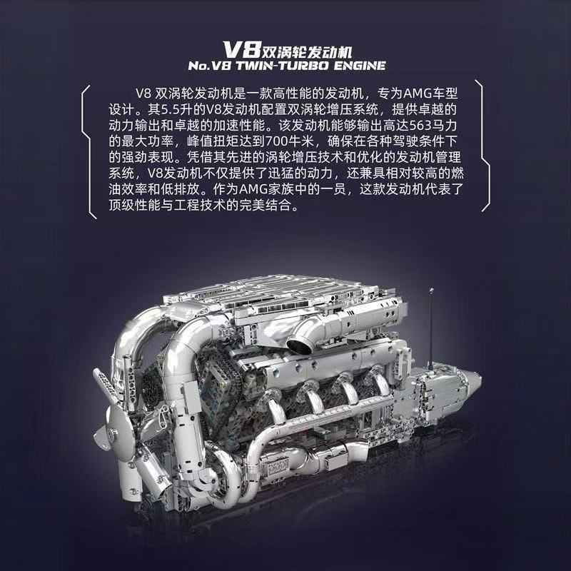 Mould King 10168 V8 TMIN-TURBO ENGINE - YWOBB