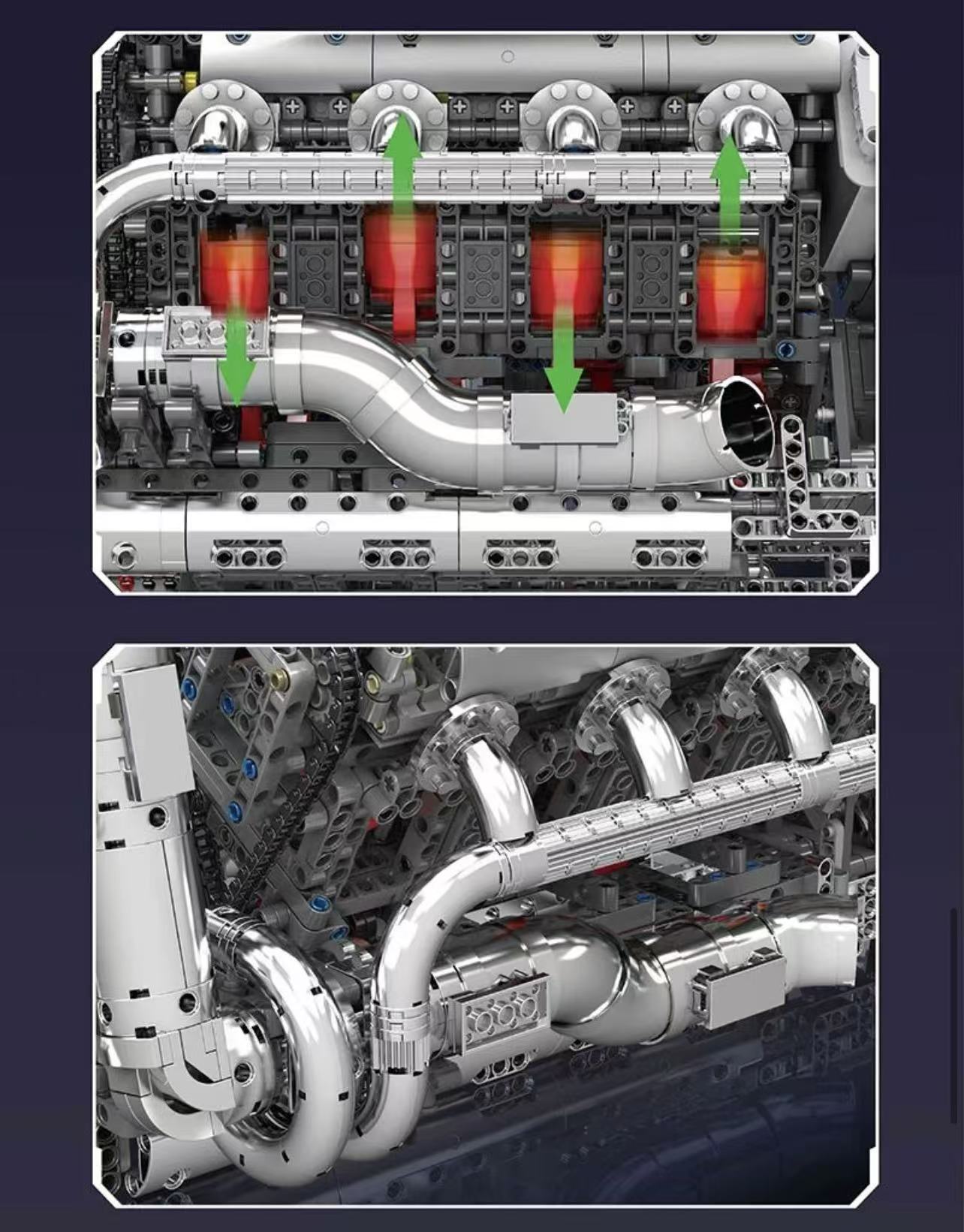Mould King 10168 V8 TMIN-TURBO ENGINE - YWOBB