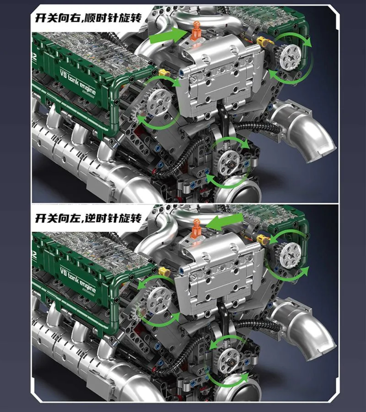 Mould King 10182 V8 TANK ENGINE - YWOBB