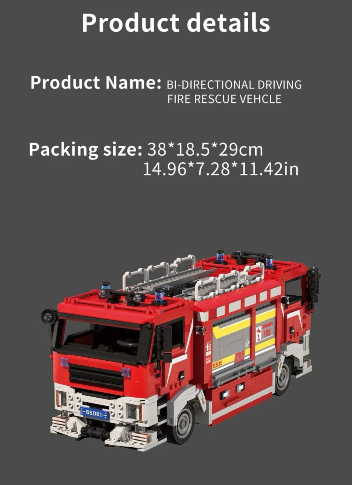Xbert 66061 BI-Directional. Driving Fire Rescue Vehicle - YWOBB