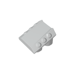 GOBRICKS GDS-M477 Brick Modified 2 x 2 No Studs  Sloped with 6 Side Pistons Raised - YWOBB