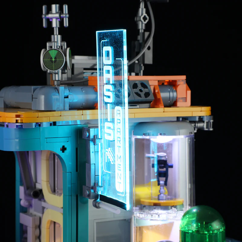 FunWhole F9042 Cyberpunk Neon City: Neon Oasis Apartment Building - YWOBB