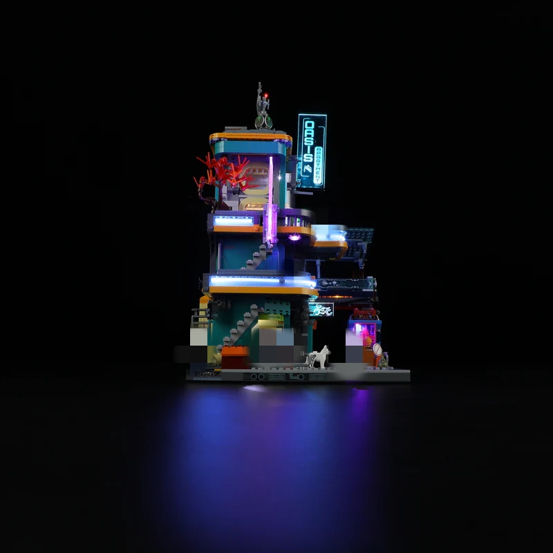 FunWhole F9042 Cyberpunk Neon City: Neon Oasis Apartment Building - YWOBB
