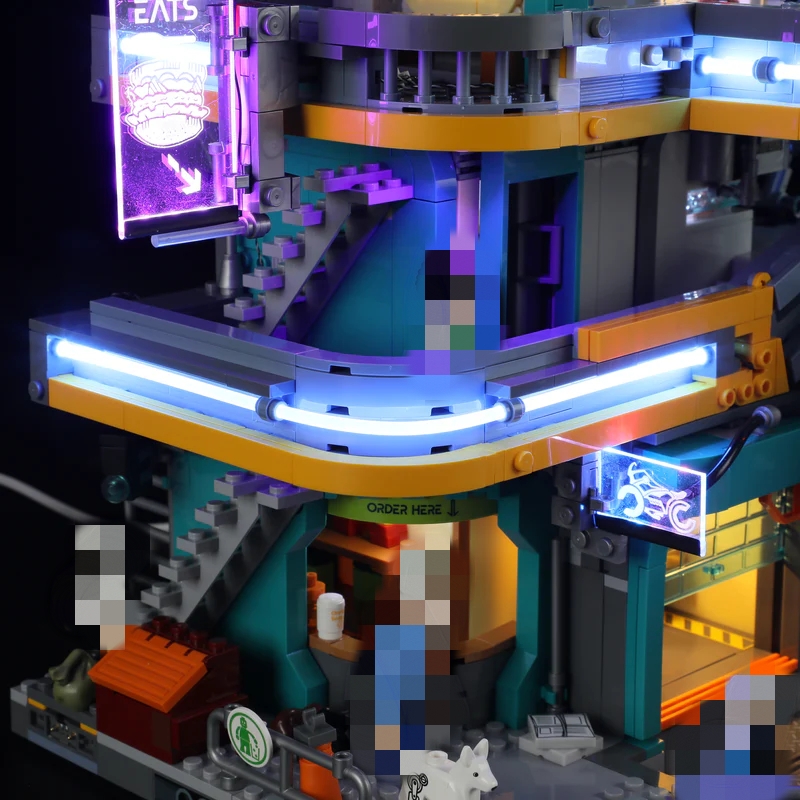 FunWhole F9042 Cyberpunk Neon City: Neon Oasis Apartment Building - YWOBB