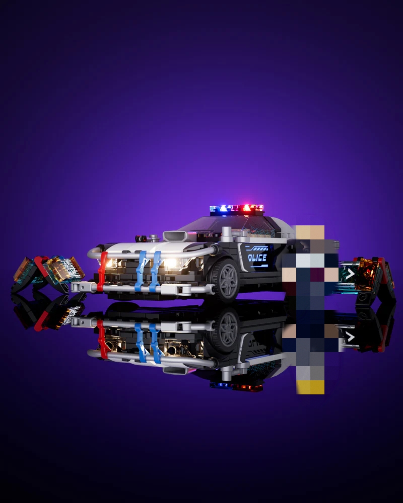 FunWhole F9043 Cyberpunk Neon City: Neon Oasis Police Patrol Car - YWOBB