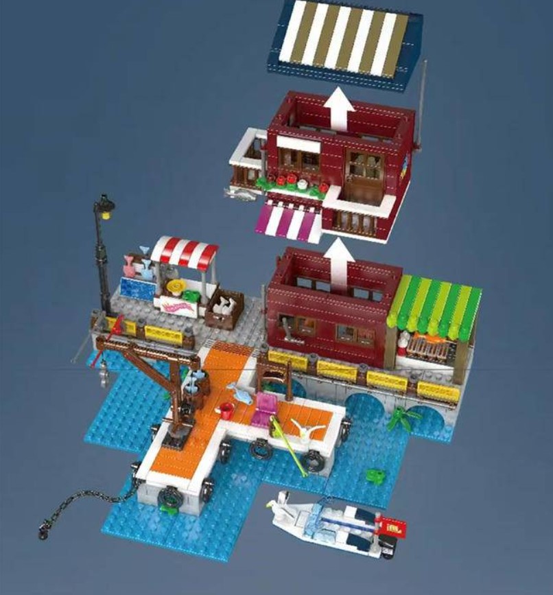 Mould King 10110 Fishing Boat Dock - YWOBB