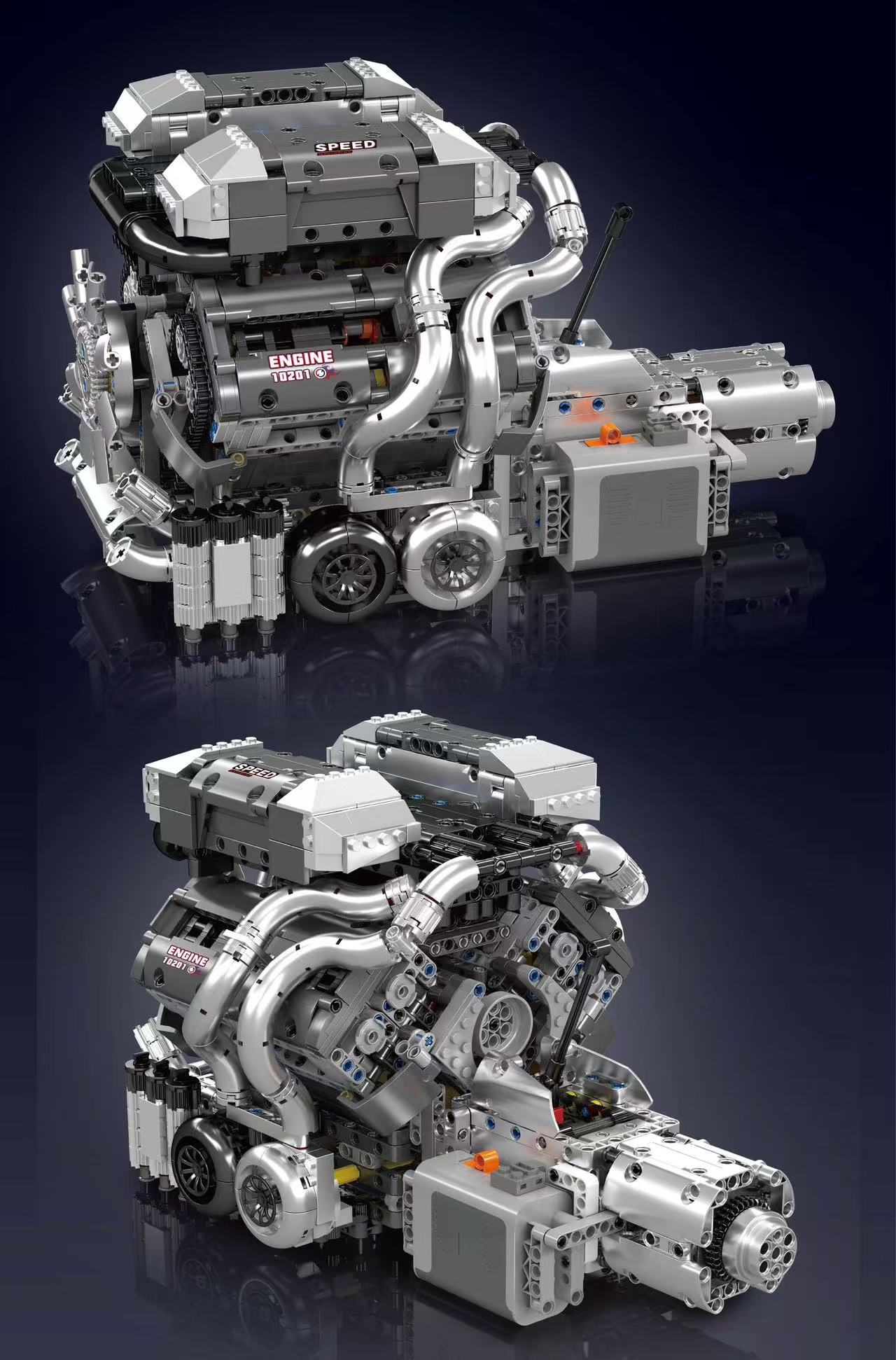Mould King 10201 BUG Supercar W16 Engine + Transmission - YWOBB