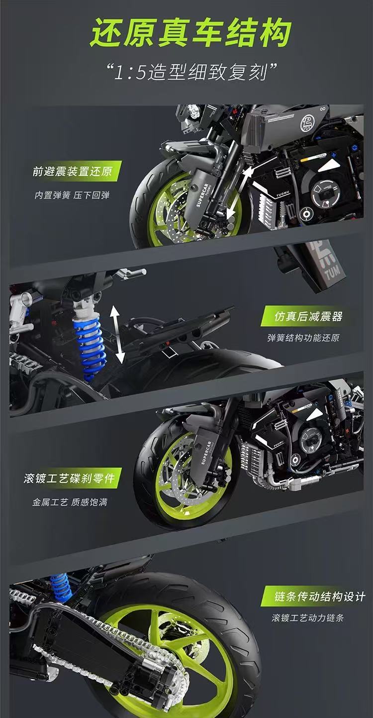 TUOMU T5004 1:5 YMA Track Heavy Machine MT10 Motorcycle - YWOBB