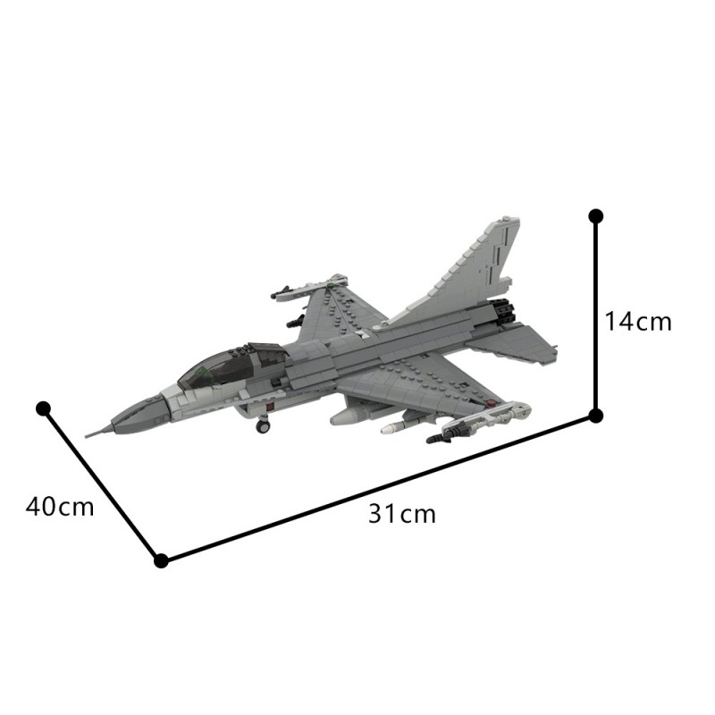 GOBRICKS MOC 187679 F-16 Fighting Falcon 1:35 Scale - YWOBB