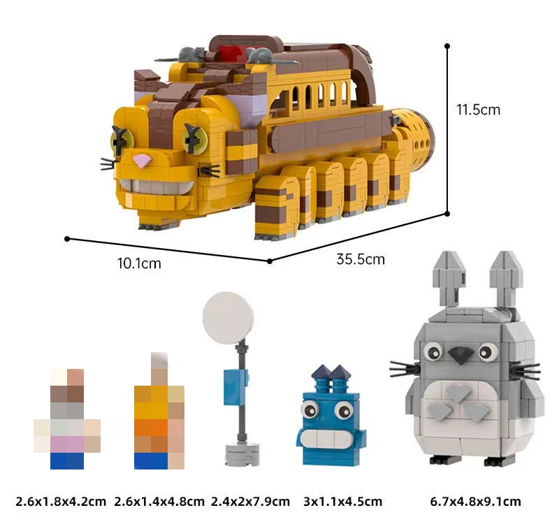 MOC C10319 My Neighbor Totoro Cat Bus, Satsuki, Mei - YWOBB