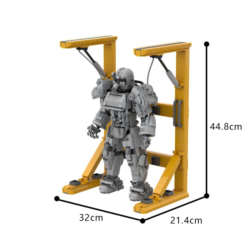 GOBRICKS MOC A1699 T-60 powered combat infantry armor - YWOBB