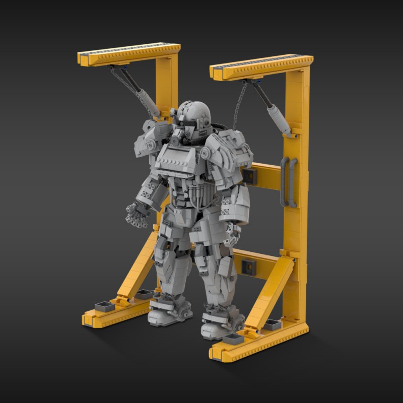 GOBRICKS MOC A1699 T-60 powered combat infantry armor - YWOBB