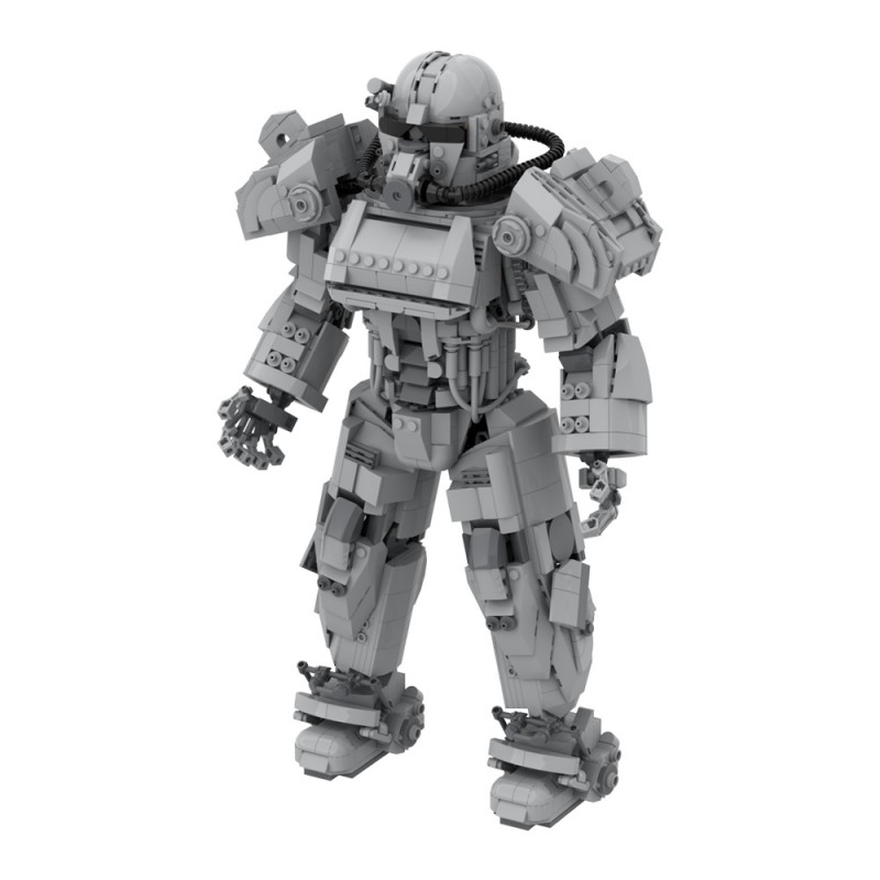 GOBRICKS MOC A1699 T-60 powered combat infantry armor - YWOBB