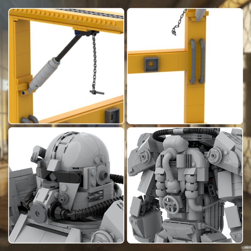 GOBRICKS MOC A1699 T-60 powered combat infantry armor - YWOBB