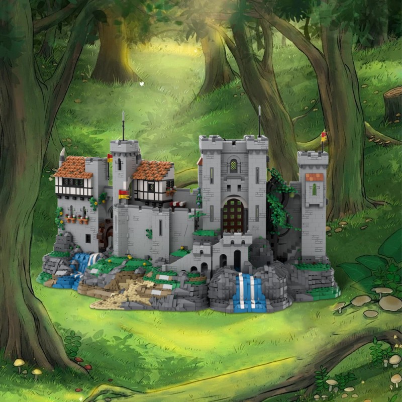 GOBRICKS MOC 198048 Lion Knight's Castle - OPEN CASTLE DESIGN - YWOBB