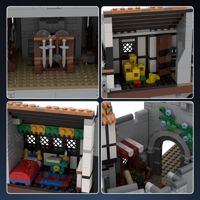 GOBRICKS MOC 198048 Lion Knight's Castle - OPEN CASTLE DESIGN - YWOBB