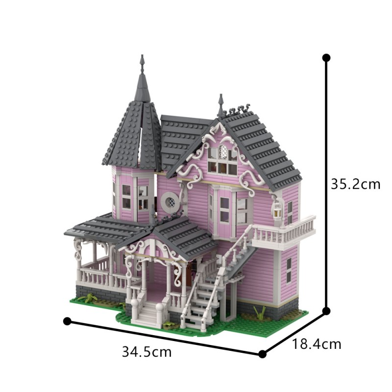 GOBRICKS MOC A1734 Ghost Mama - Pink Palace Apartment - YWOBB