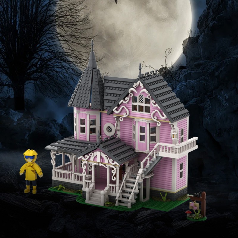 GOBRICKS MOC A1734 Ghost Mama - Pink Palace Apartment - YWOBB