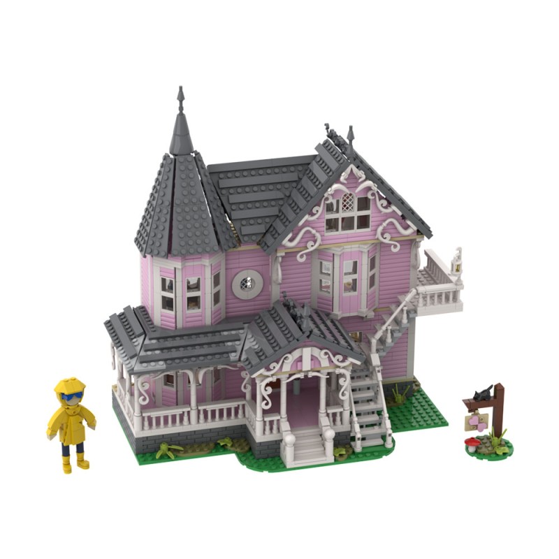GOBRICKS MOC A1734 Ghost Mama - Pink Palace Apartment - YWOBB