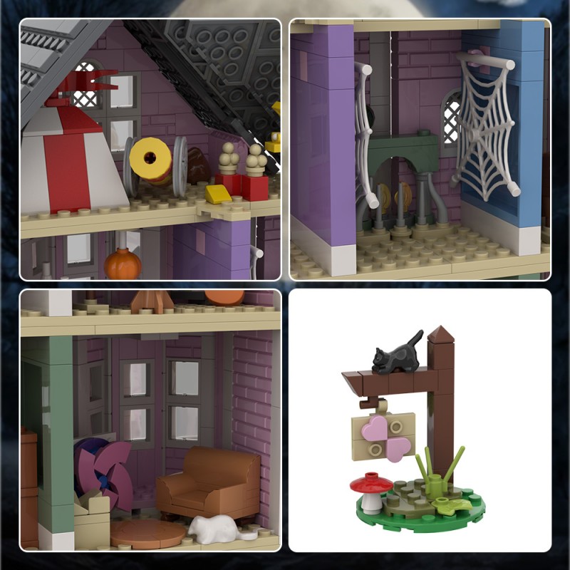 GOBRICKS MOC A1734 Ghost Mama - Pink Palace Apartment - YWOBB