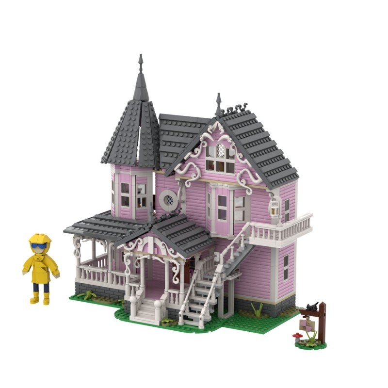 GOBRICKS MOC A1734 Ghost Mama - Pink Palace Apartment - YWOBB