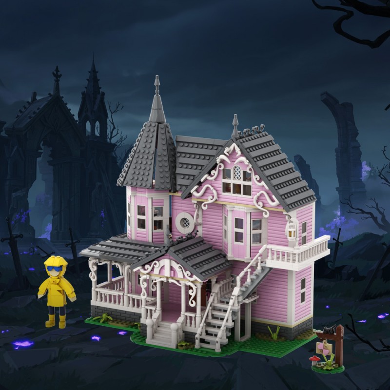 GOBRICKS MOC A1734 Ghost Mama - Pink Palace Apartment - YWOBB