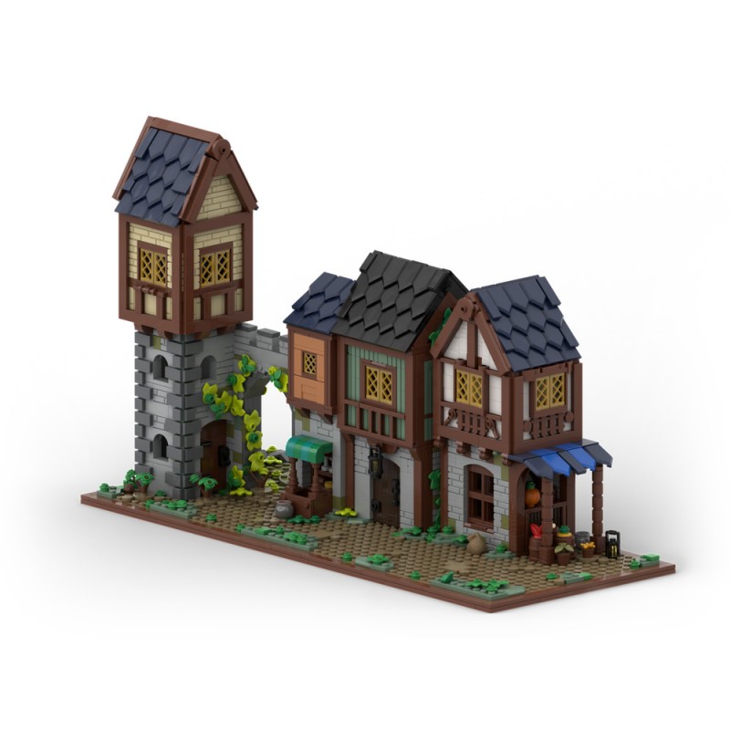 GOBRICKS MOC 201605 Medieval Market Street - YWOBB