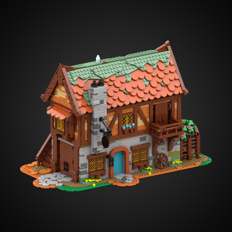 GOBRICKS MOC 189669 Medieval Joiner's Workshop - YWOBB