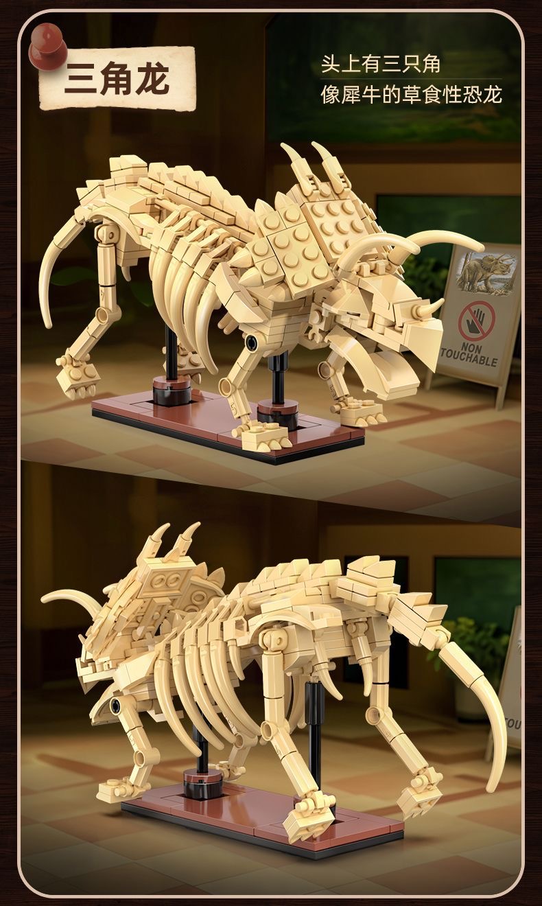 CADA C59013 Skeleton dinosaur model - Triceratops - YWOBB