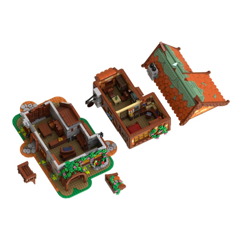 GOBRICKS MOC 189669 Medieval Joiner's Workshop - YWOBB